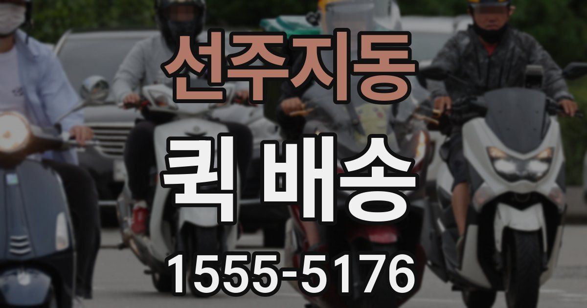 선주지동 퀵 배송