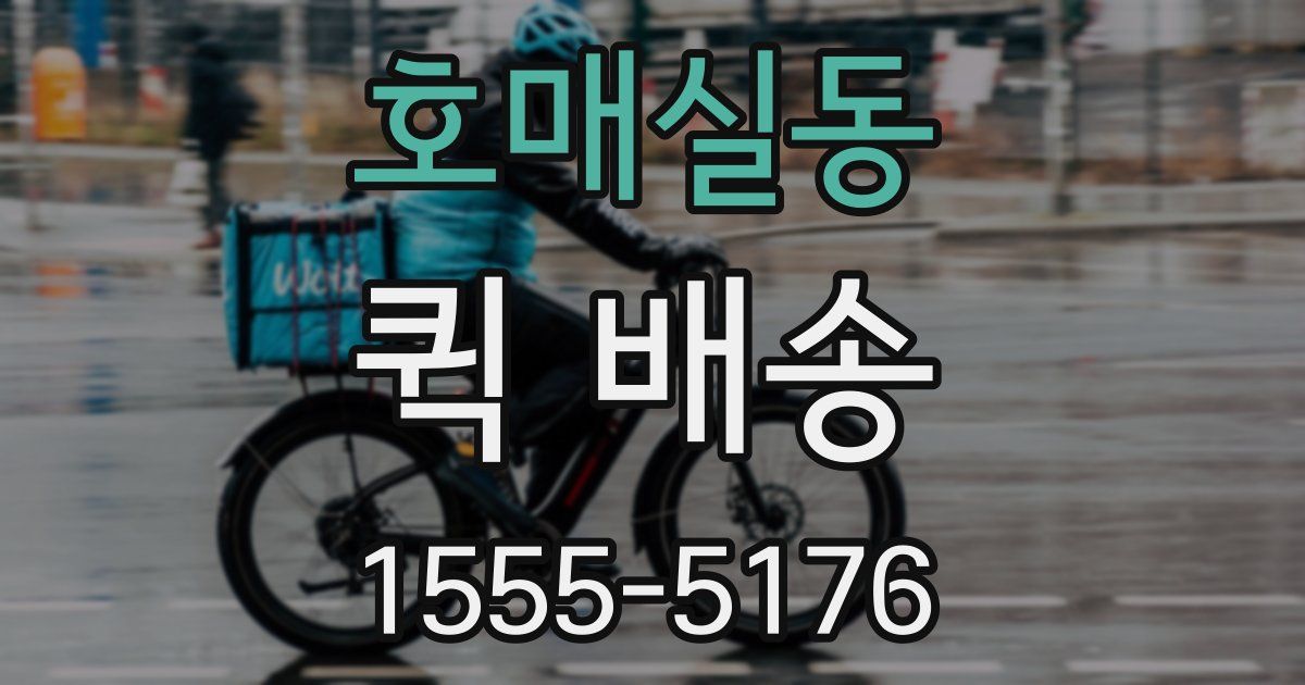 호매실동 퀵 배송