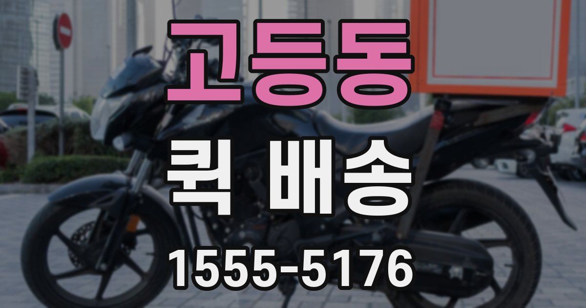 고등동 퀵 배송