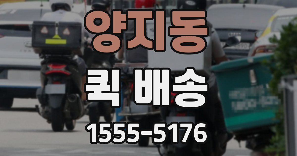 양지동 퀵 배송