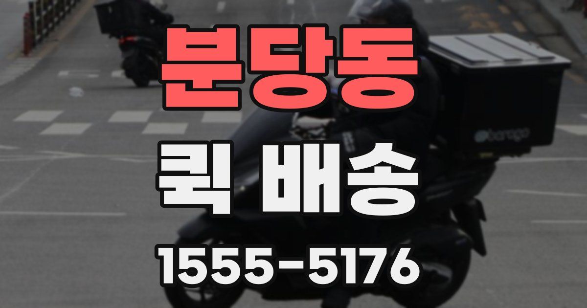 분당동 퀵 배송