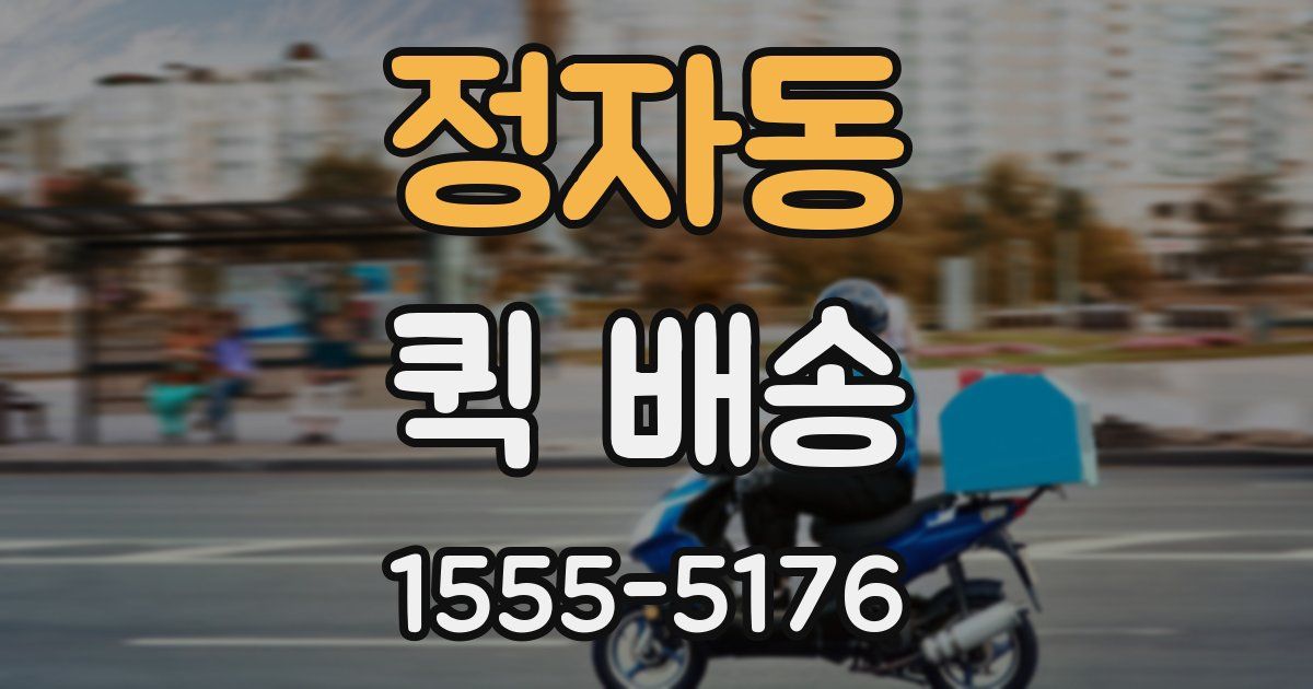 정자동 퀵 배송