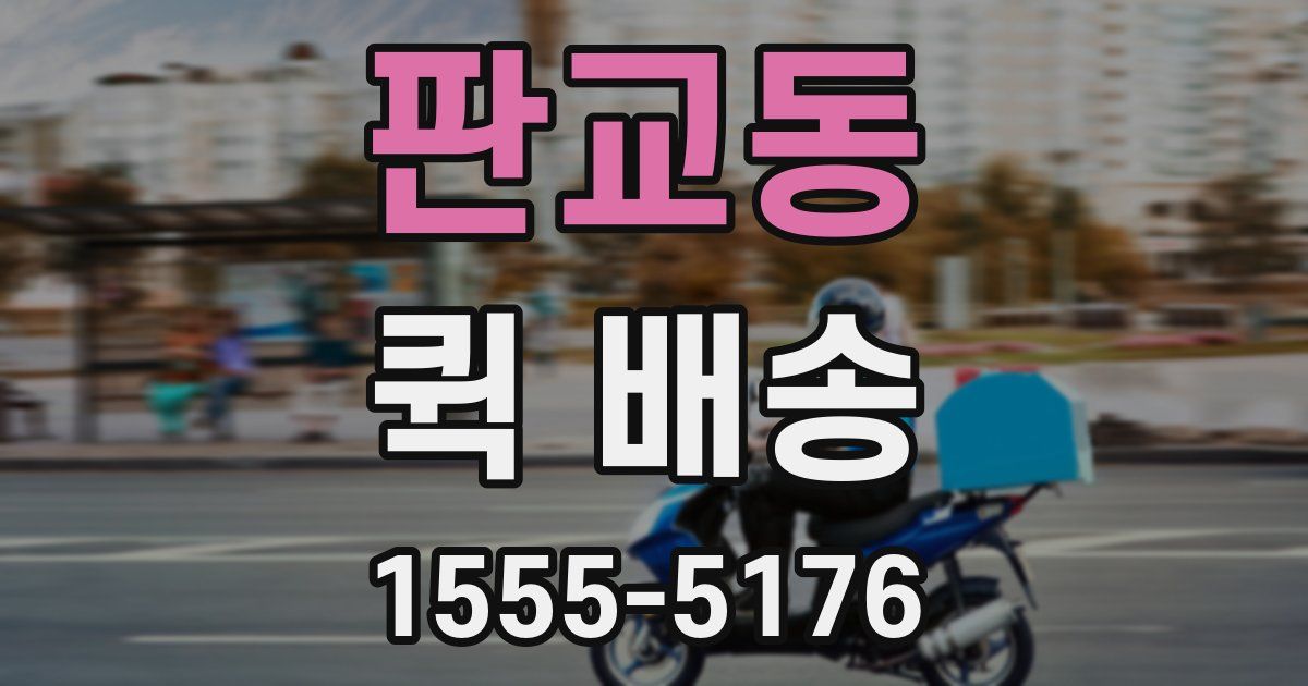 판교동 퀵 배송