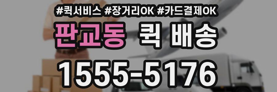 판교동 퀵 배송