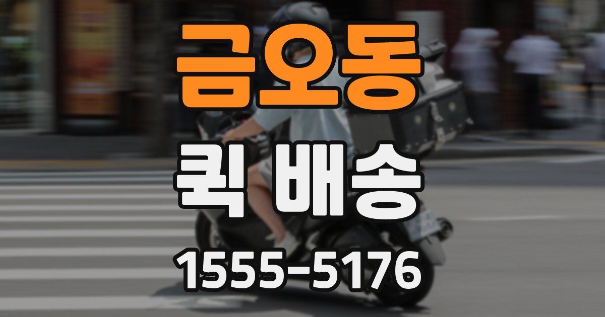 금오동 퀵 배송