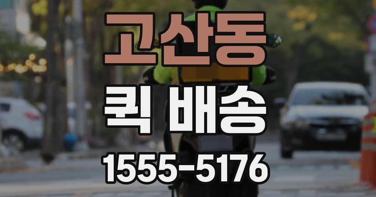 고산동 퀵 배송