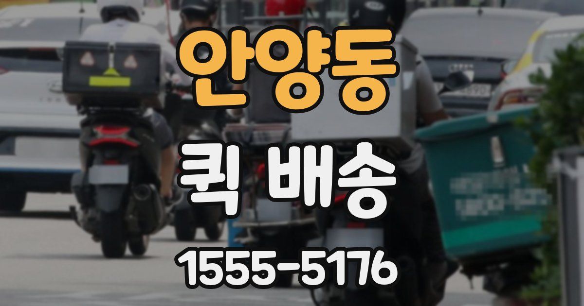 안양동 퀵 배송