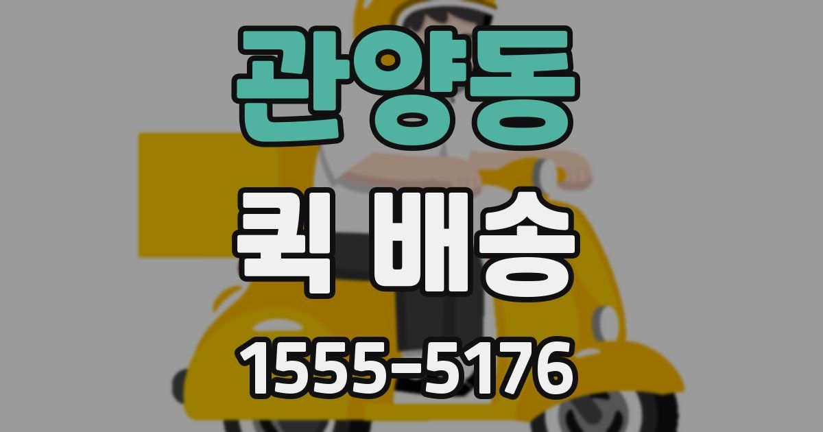관양동 퀵 배송