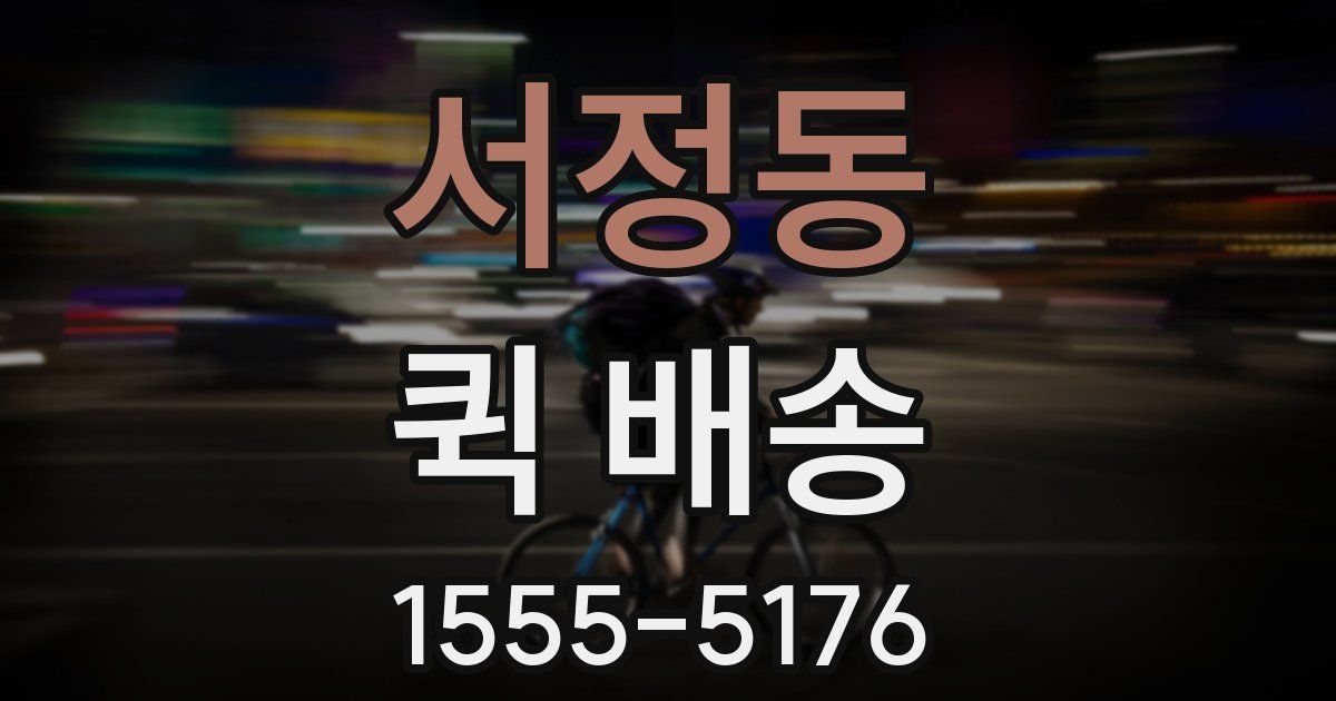 서정동 퀵 배송