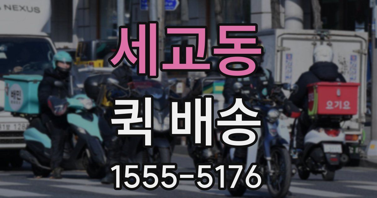 세교동 퀵 배송