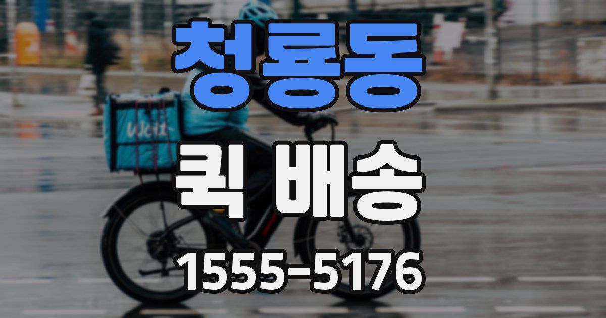 청룡동 퀵 배송