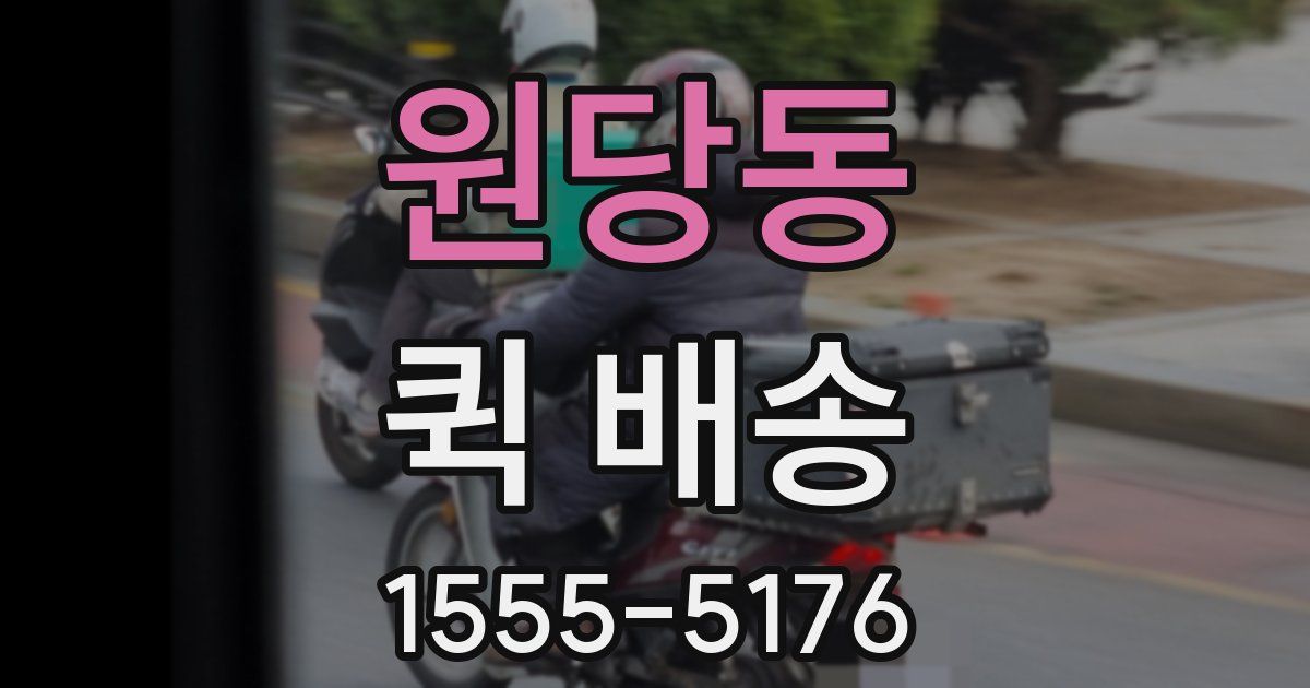 원당동 퀵 배송