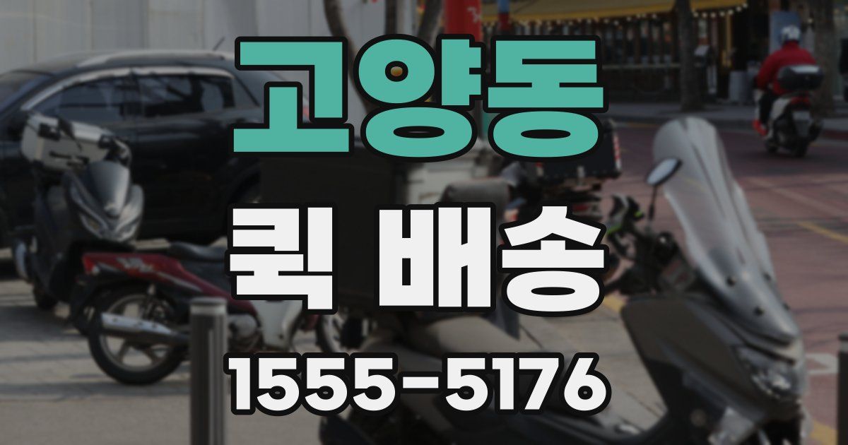 고양동 퀵 배송