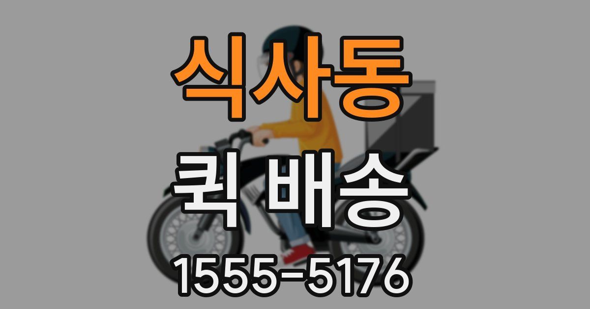 식사동 퀵 배송