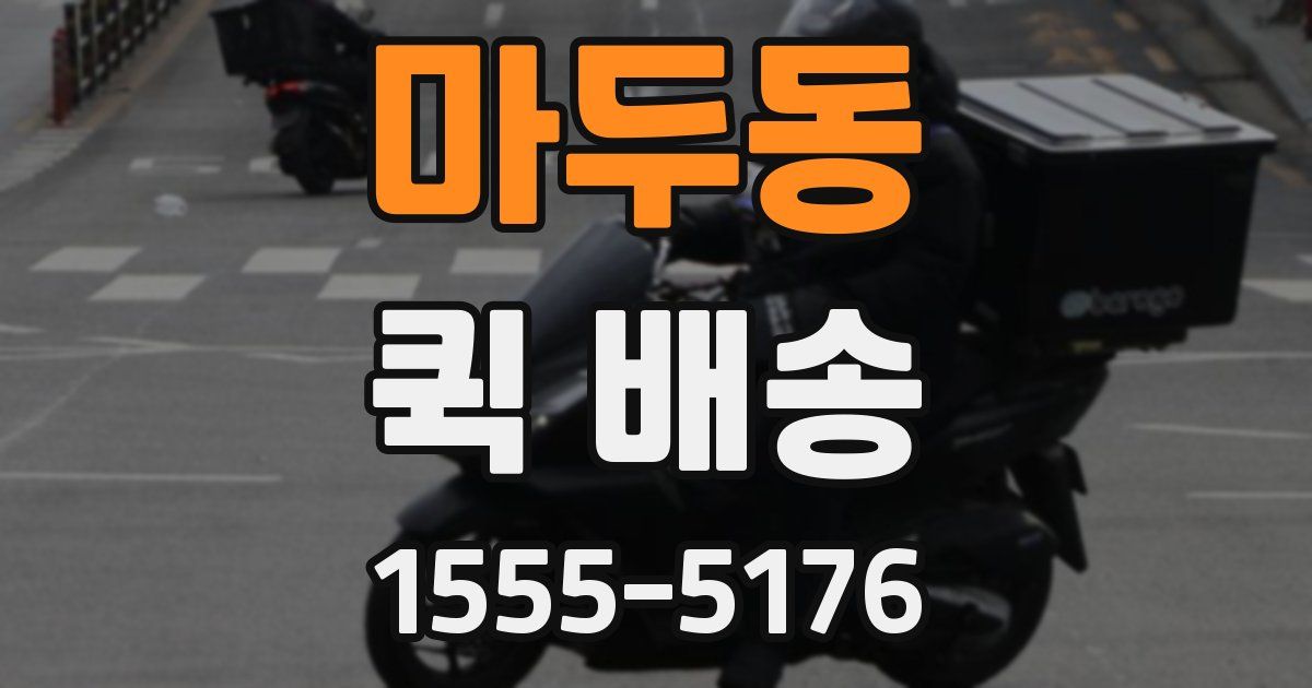 마두동 퀵 배송