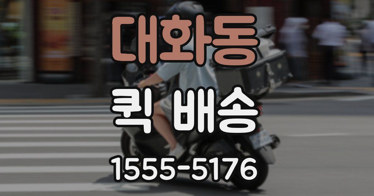 대화동 퀵 배송