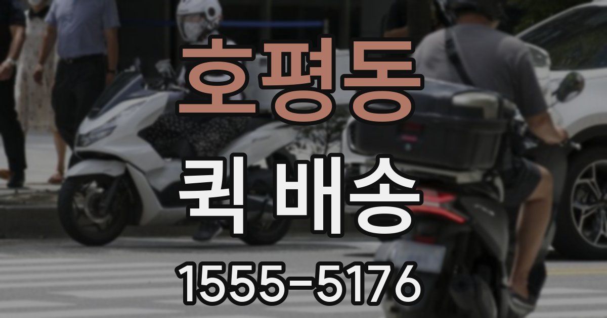 호평동 퀵 배송