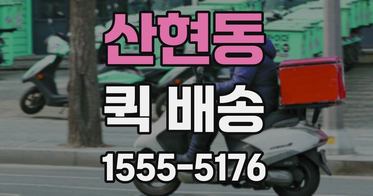 산현동 퀵 배송