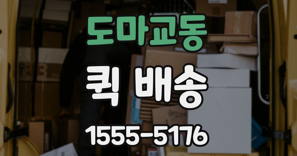 도마교동 퀵 배송