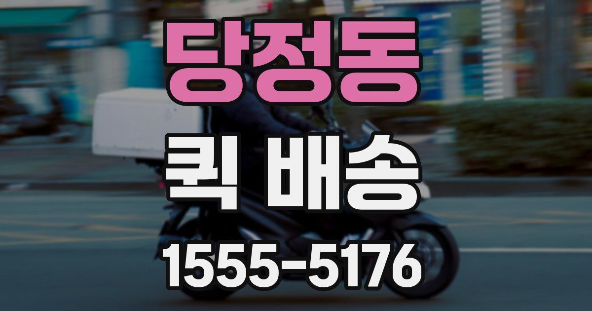 당정동 퀵 배송