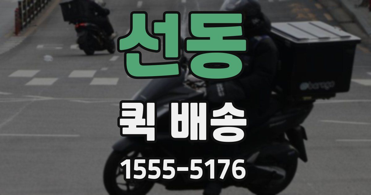 선동 퀵 배송