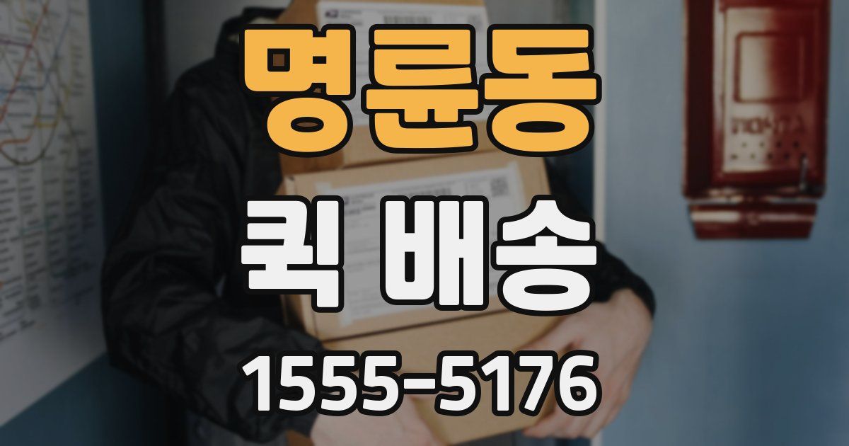명륜동 퀵 배송