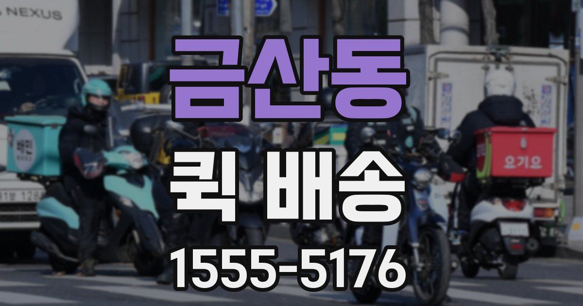 금산동 퀵 배송