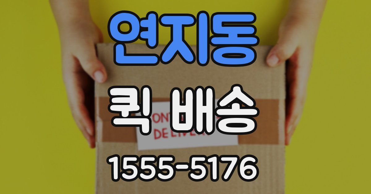 연지동 퀵 배송