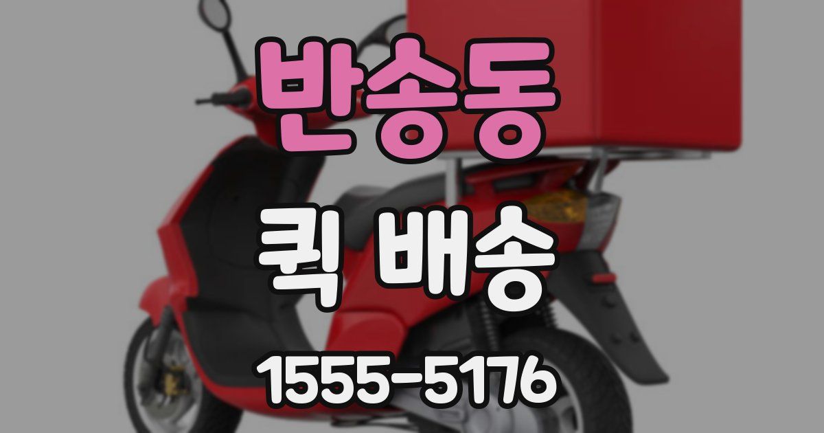 반송동 퀵 배송
