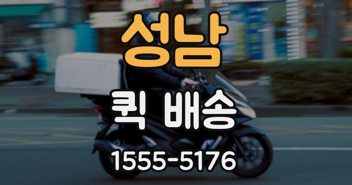 성남 퀵 배송