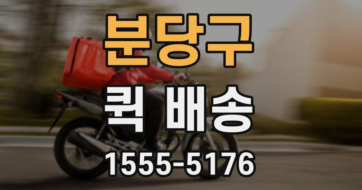 분당구 퀵 배송