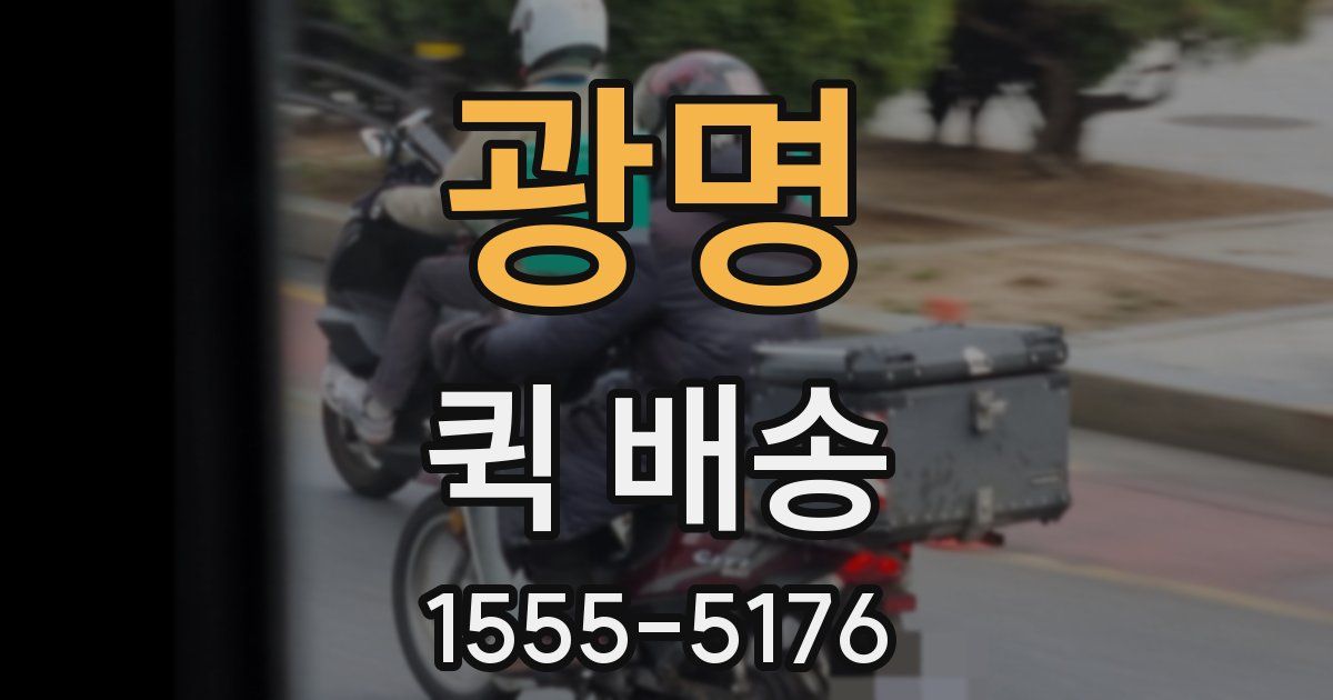 광명 퀵 배송