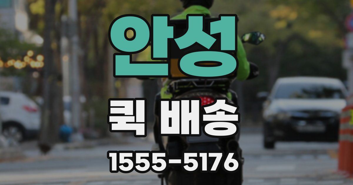 안성 퀵 배송