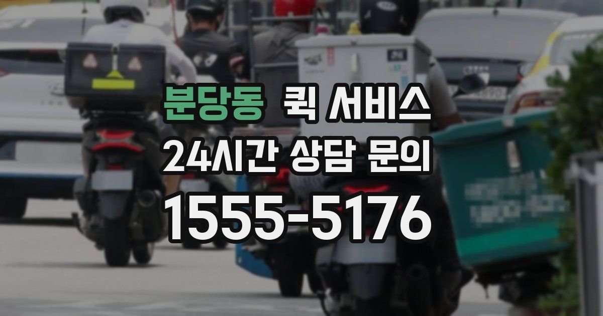 분당동 퀵 서비스