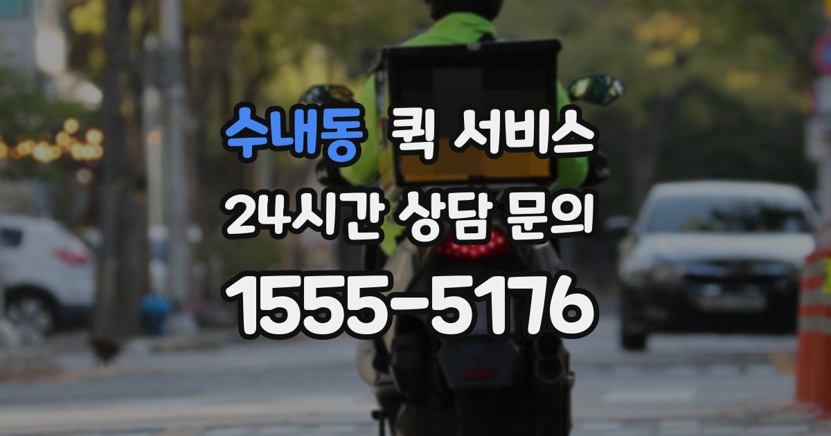 수내동 퀵 서비스