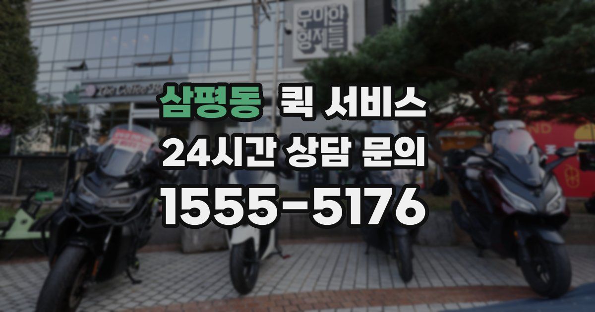 삼평동 퀵 서비스