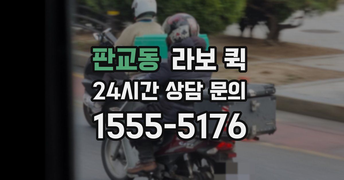 판교동 라보 퀵