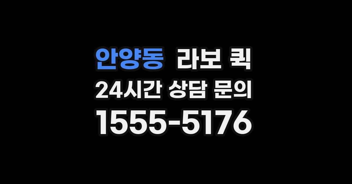 안양동 라보 퀵