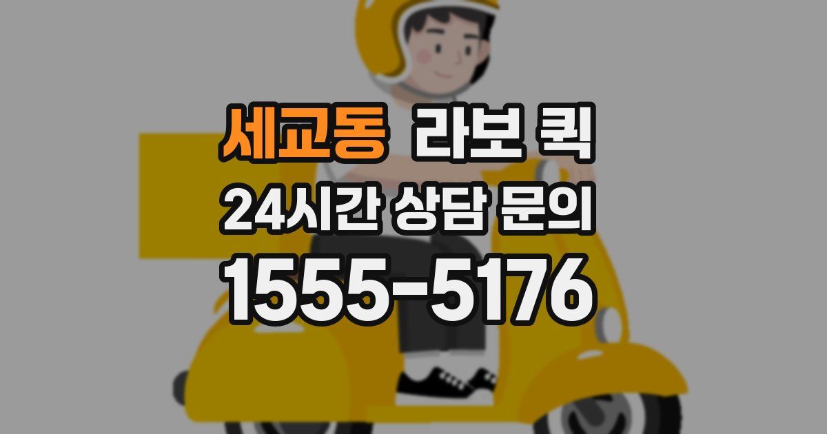 세교동 라보 퀵