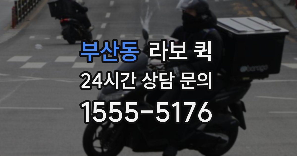 부산동 라보 퀵