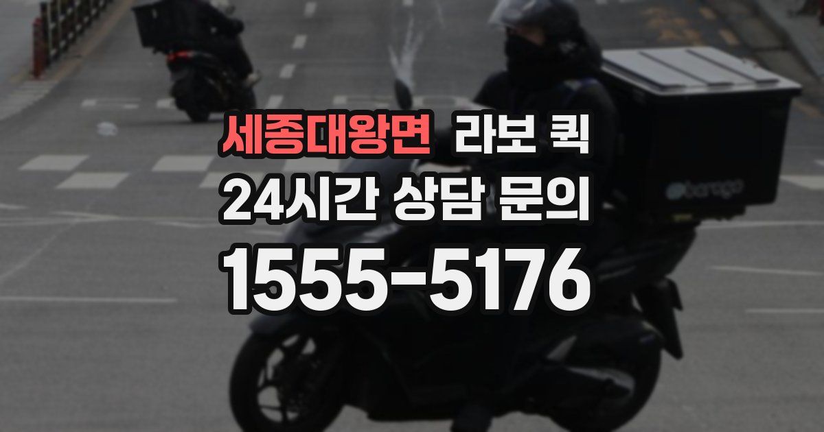 세종대왕면 라보 퀵