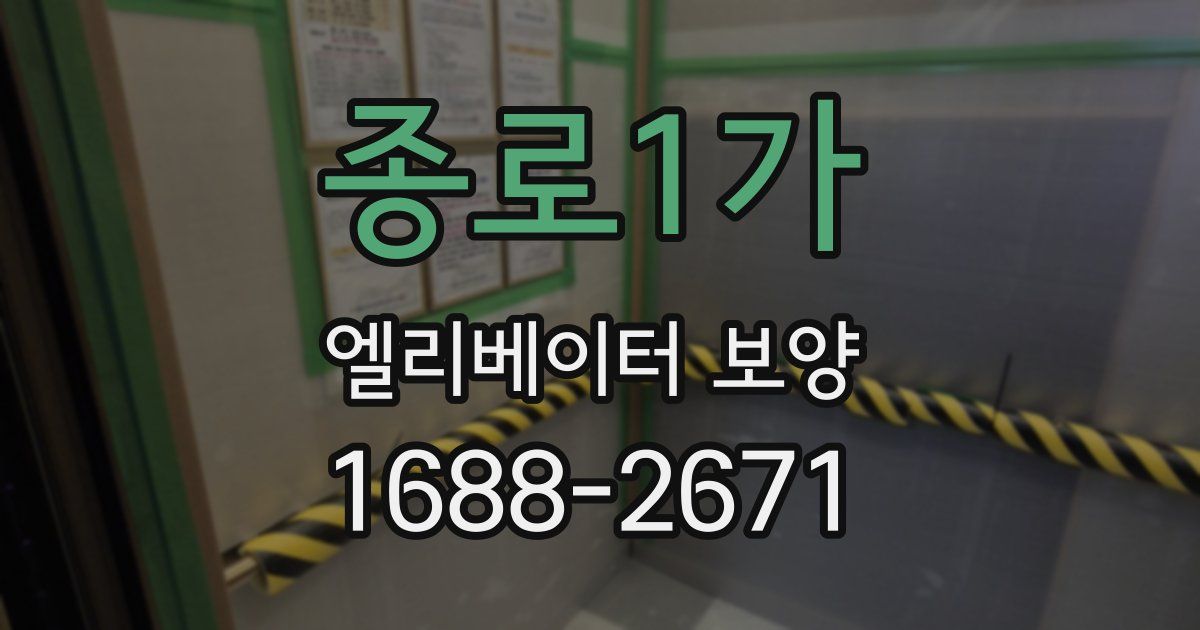 종로1가 엘리베이터 보양