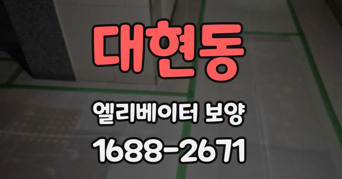 대현동 엘리베이터 보양