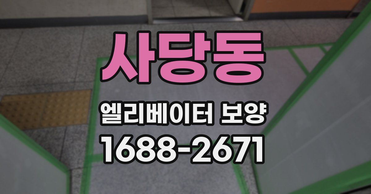 사당동 엘리베이터 보양