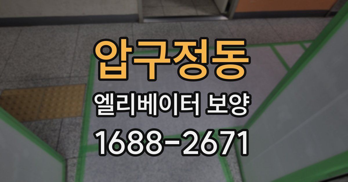 압구정동 엘리베이터 보양