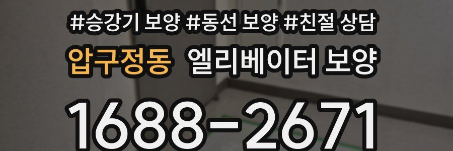 압구정동 엘리베이터 보양