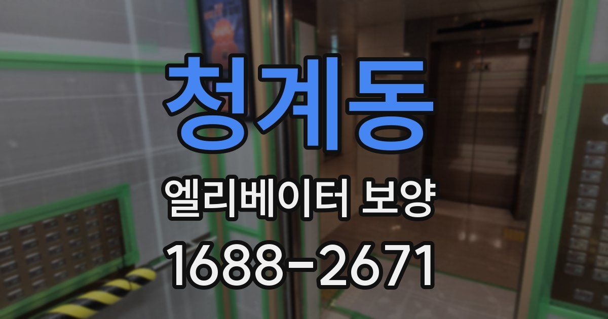 청계동 엘리베이터 보양
