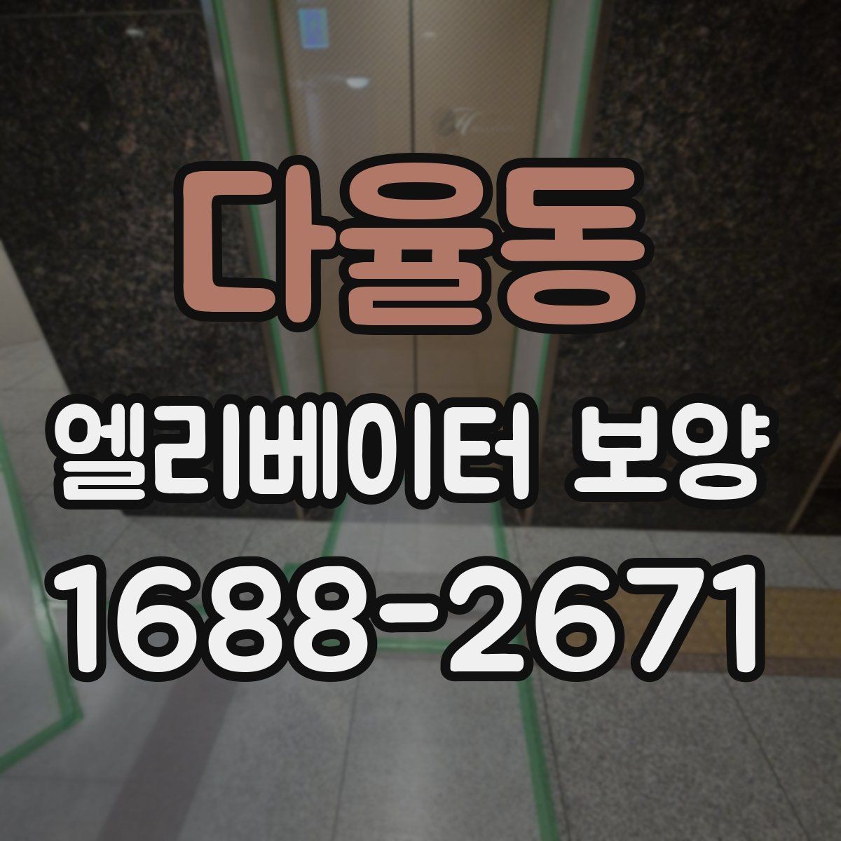 다율동 엘리베이터 보양 상태 점검을 정기적으로 해야 하는 이유