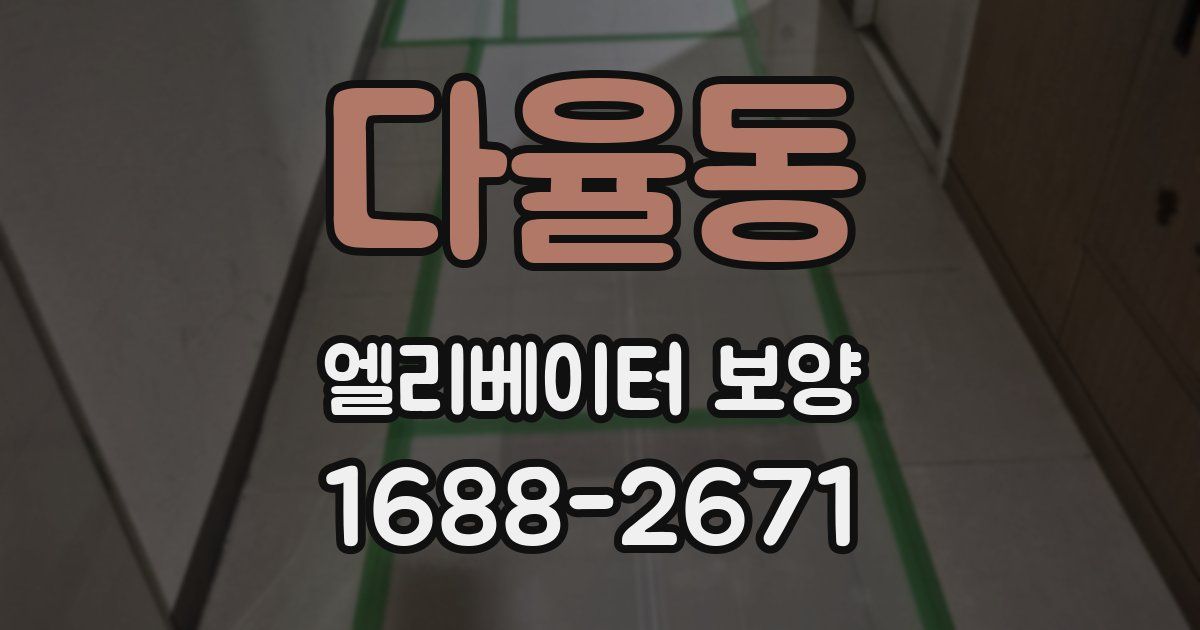 다율동 엘리베이터 보양