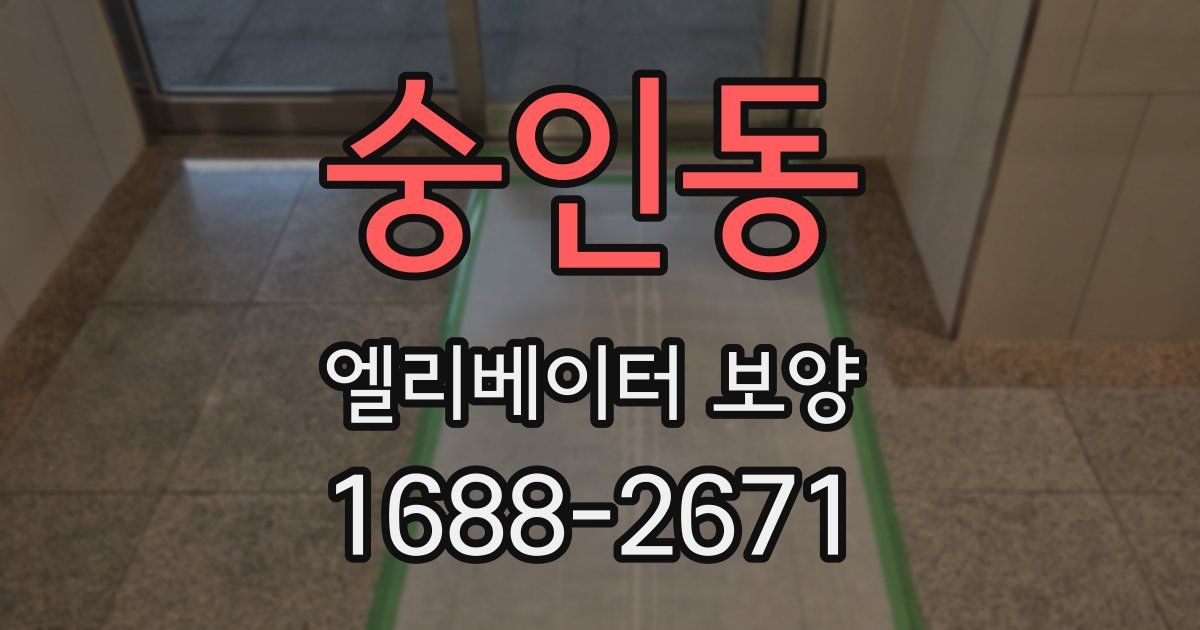 숭인동 엘리베이터 보양